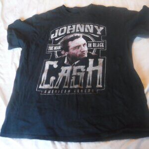 Johnny Cash Mens Black T Shirt Size LArge Pre OWned
